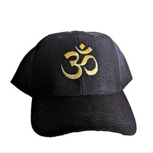 Golden Om Symbol Hat Stylish Unisex Headwear Spiritual Seekers Yoga Enthusiast